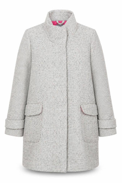 Next Women’s Grey Tweed Wool Blend Coat Size 20 Classic Overcoat
