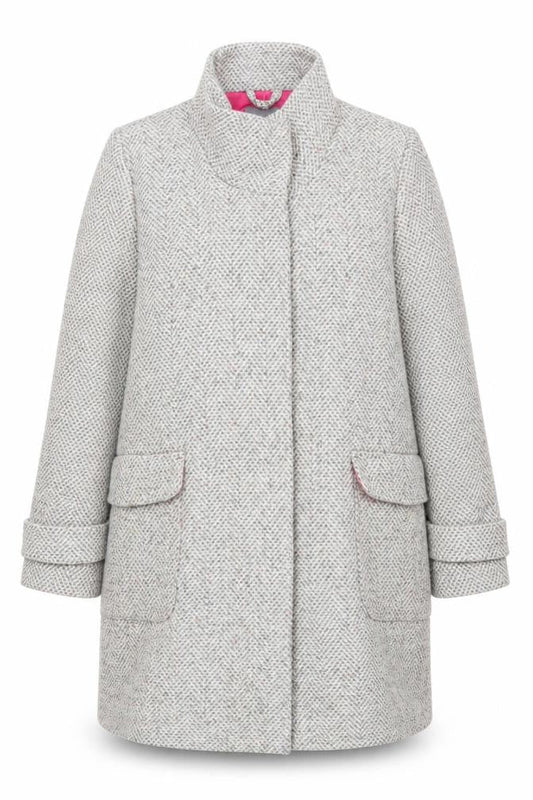 Next Women’s Grey Tweed Wool Blend Coat Size 20 Classic Overcoat