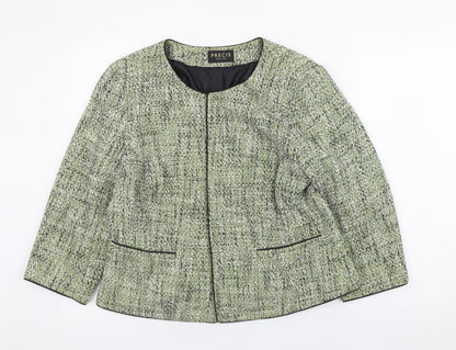 Precis Petite Women’s Green Tweed Classic Blazer Size 16