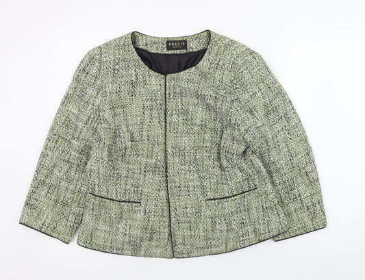Precis Petite Women’s Green Tweed Classic Blazer Size 16