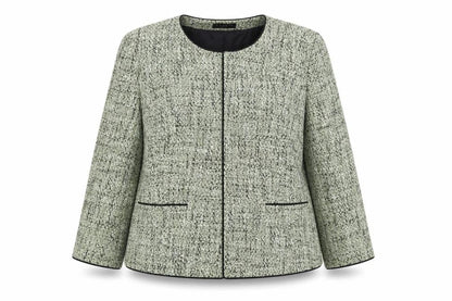Precis Petite Women’s Green Tweed Classic Blazer Size 16