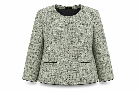 Precis Petite Women’s Green Tweed Classic Blazer Size 16