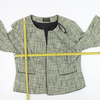 Precis Petite Women’s Green Tweed Classic Blazer Size 16