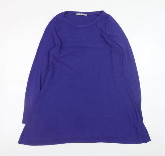 Marks and Spencer Women Purple Size 10 A-Line Knit Dress