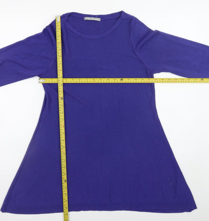 Marks and Spencer Women Purple Size 10 A-Line Knit Dress