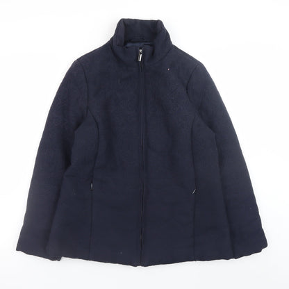 Monsoon Women’s Blue Wool Blend Full Zip Jacket Size 12