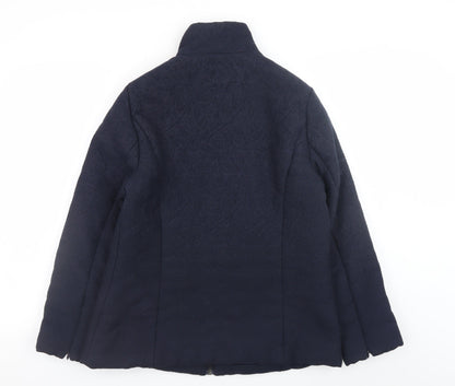 Monsoon Women’s Blue Wool Blend Full Zip Jacket Size 12