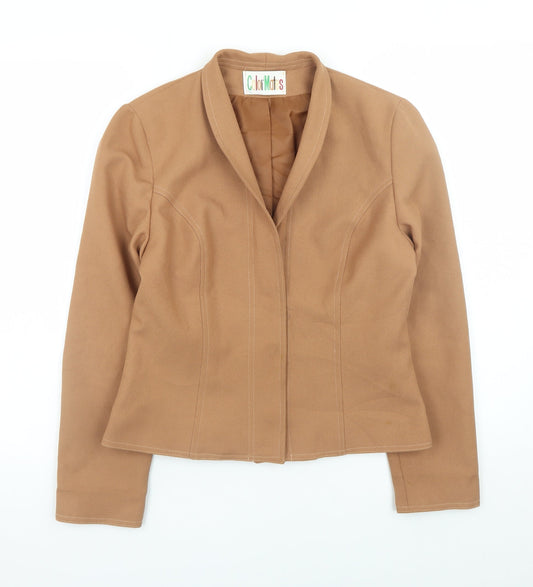ColorMates Womens Beige Size 10 Vintage Twill Blazer Jacket