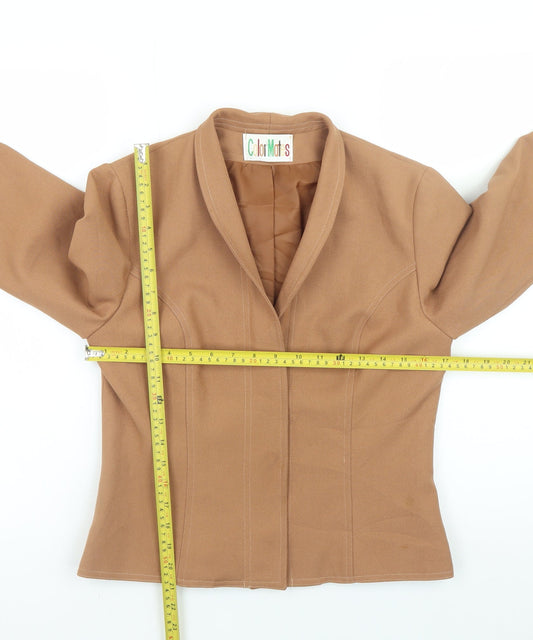 ColorMates Womens Beige Size 10 Vintage Twill Blazer Jacket