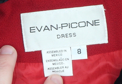 Evan-Picone Women's Red Wool Blazer Velvet Collar Size 12 Classic Jacket