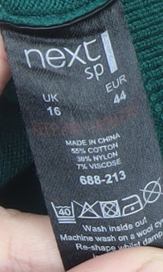 Womens UK Size 16 NEXT Green Pullover Jumper