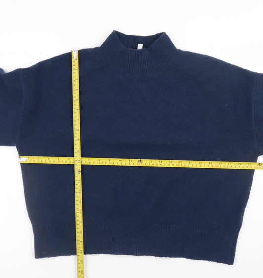 & Other Stories Women Blue Mock Neck Pullover Jumper Size 12