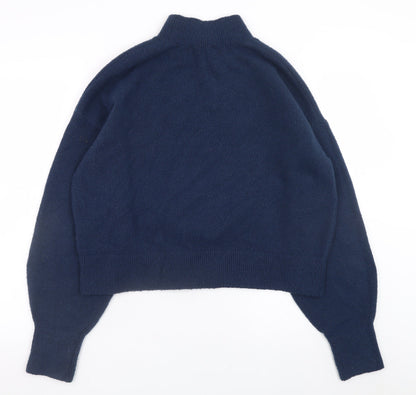 & Other Stories Women Blue Mock Neck Pullover Jumper Size 12