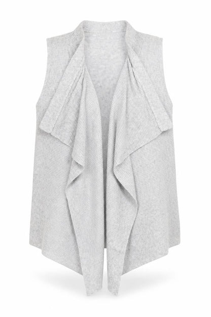 David Emanuel Women's Grey Sleeveless Wrap Knit Cardigan M