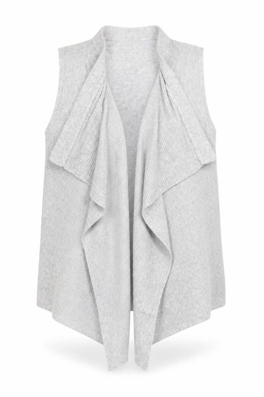 David Emanuel Women's Grey Sleeveless Wrap Knit Cardigan M
