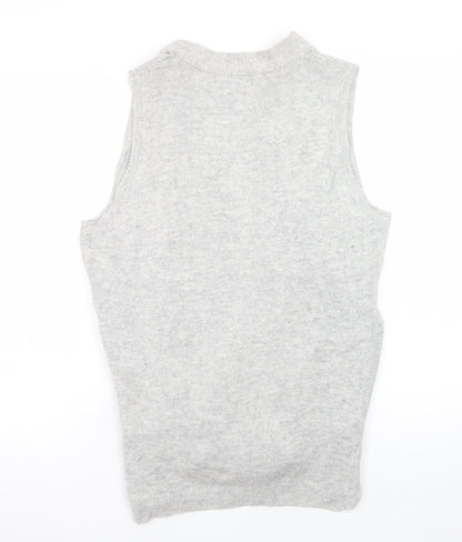 David Emanuel Women's Grey Sleeveless Wrap Knit Cardigan M