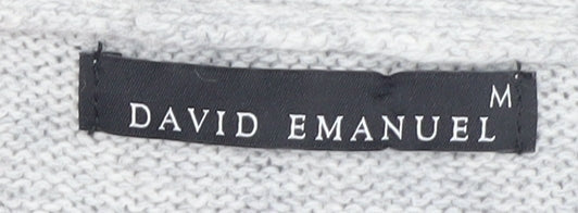 David Emanuel Women's Grey Sleeveless Wrap Knit Cardigan M