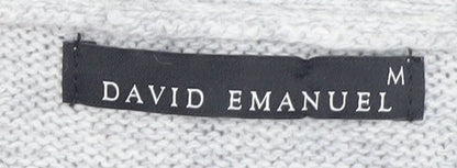 David Emanuel Women's Grey Sleeveless Wrap Knit Cardigan M