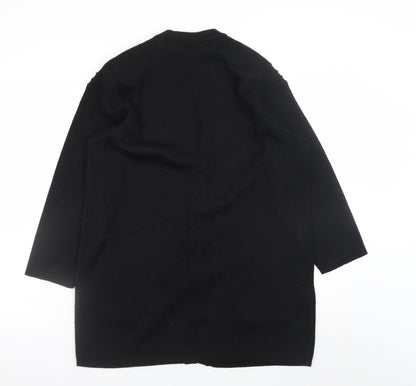 Marks and Spencer Women Black UK 12 Wool Blend Cardigan with Shoulder Pads