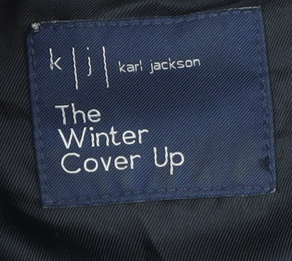 Karl Jackson Men's Black Wool Overcoat Large Classic Style