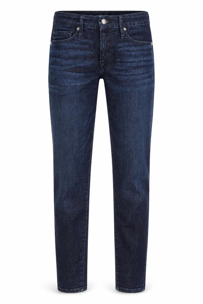 Front view of Good American women’s blue slim fit skinny denim jeans 26w dark wash