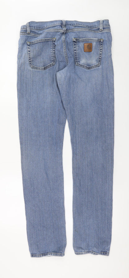 Carhartt Men Blue Rebel Pant 34x34 Slim Straight Denim Jeans