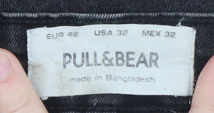 Womens UK Size 14 Pull&Bear Regular Fit Carrot Black Jeans