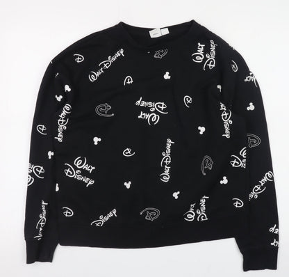 Womens UK Size 10/12 Disney Black Pullover Sweatshirt