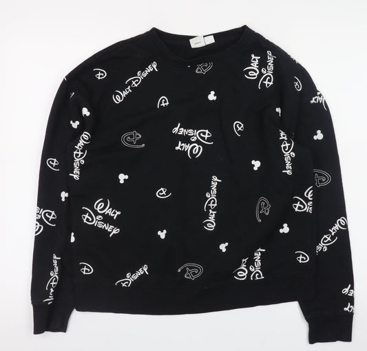 Womens UK Size 10/12 Disney Black Pullover Sweatshirt