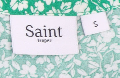 Womens UK Size S Saint Tropez Green Tunic Blouse