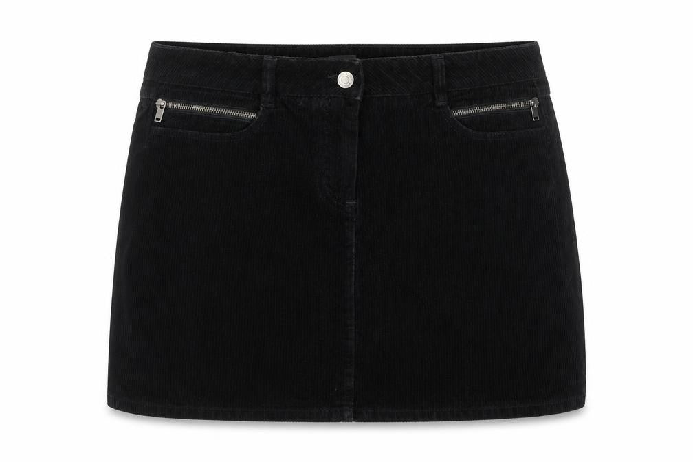 Next Women Black Corduroy Short Pencil Skirt UK 14