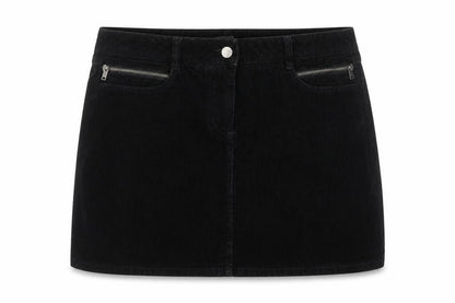 Next Women Black Corduroy Short Pencil Skirt UK 14