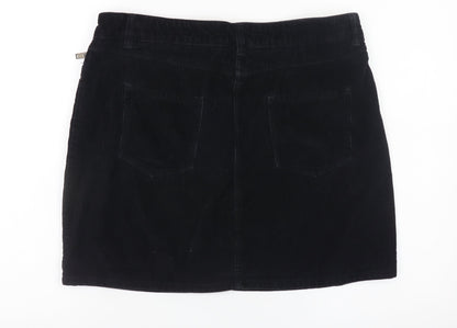 Next Women Black Corduroy Short Pencil Skirt UK 14