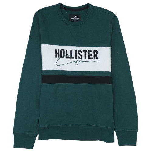 Mens UK Size M Hollister Green Pullover Sweatshirt