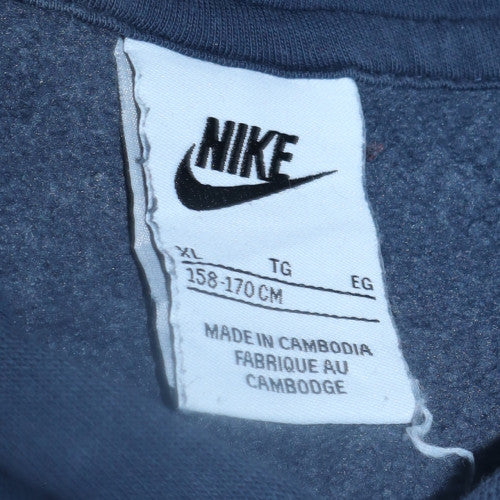 Nike Boys Blue XL Hoodie Pullover with Logo Print Sleeve Detail