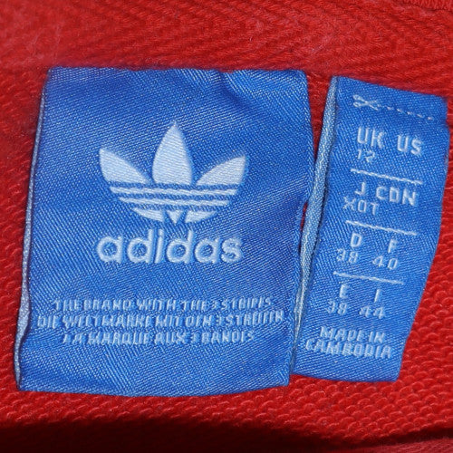 Womens UK Size 14 Adidas Red Pullover Hoodie