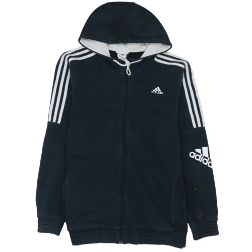 Mens UK Size L Adidas Black Full Zip Hoodie
