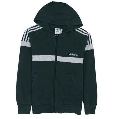 Mens UK Size M Adidas Green Full Zip Hoodie
