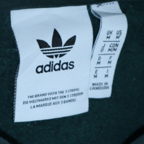 Mens UK Size M Adidas Green Full Zip Hoodie