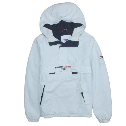 Tommy Jeans Men’s White Hooded Anorak Jacket Size M Polyamide Outdoor