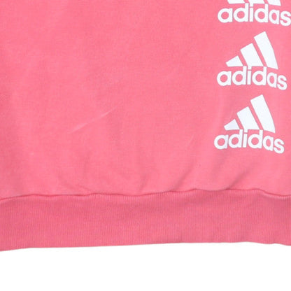 adidas Girls Pink Graphic Logo Pullover Sweatshirt – 14 Years