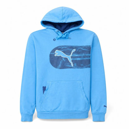Mens UK Size M Puma Blue Pullover Hoodie