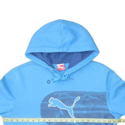 Mens UK Size M Puma Blue Pullover Hoodie