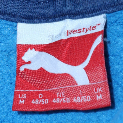 Mens UK Size M Puma Blue Pullover Hoodie