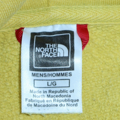 Mens UK Size L The North Face Yellow Pullover Hoodie