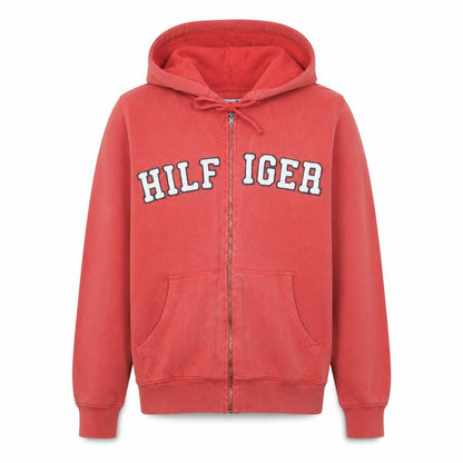 Mens UK Size XS Tommy Hilfiger Red Full Zip Hoodie