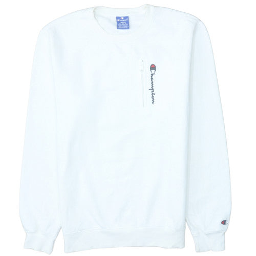 Mens UK Size L Champion White Pullover Sweatshirt