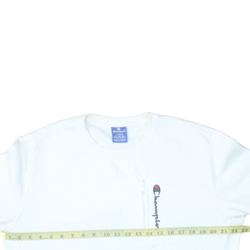 Mens UK Size L Champion White Pullover Sweatshirt