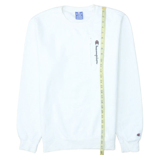 Mens UK Size L Champion White Pullover Sweatshirt