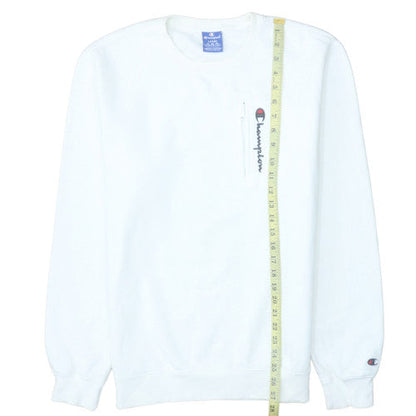 Mens UK Size L Champion White Pullover Sweatshirt